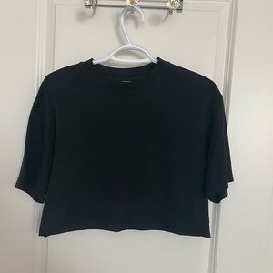 Top shop Black cropped Tshirt